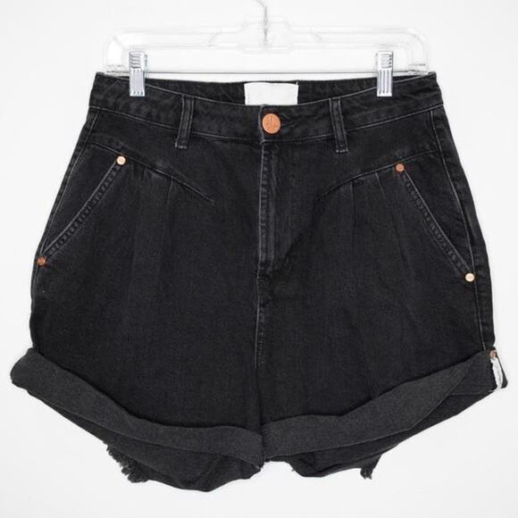 New FREE PEOPLE One Teaspoon Streetwalkers High-Waist Shorts $130 SIZE 24 Black - Picture 5 of 10
